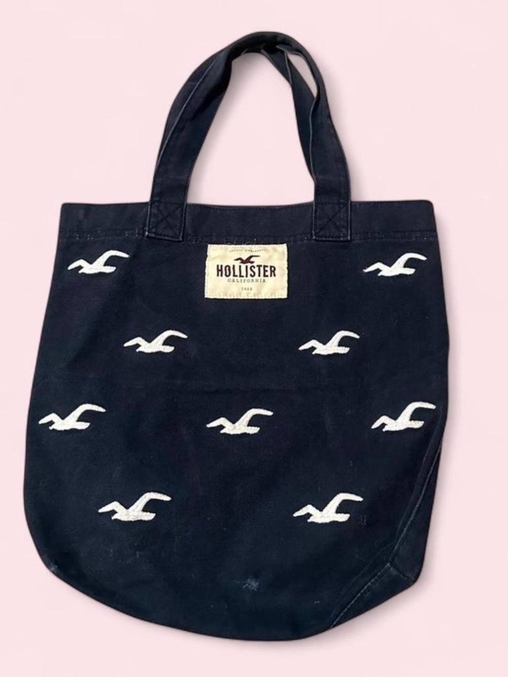 Hollister Dark Blue Canvas Tote